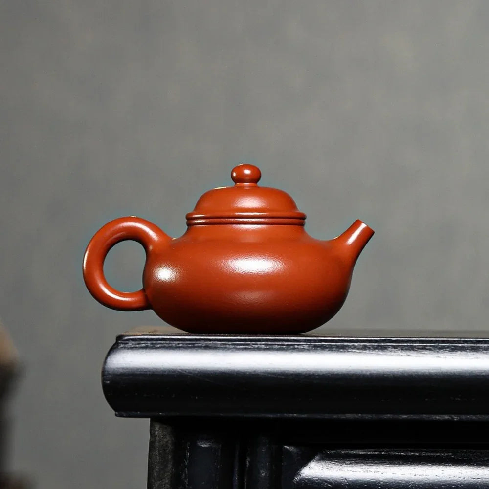 Teko Zisha Yixing Buatan Tangan Sepenuhnya [Rong Tian Pot] (Dahongpao - 210ml)