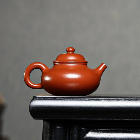 Teko Zisha Yixing Buatan Tangan Sepenuhnya [Rong Tian Pot] (Dahongpao - 210ml)