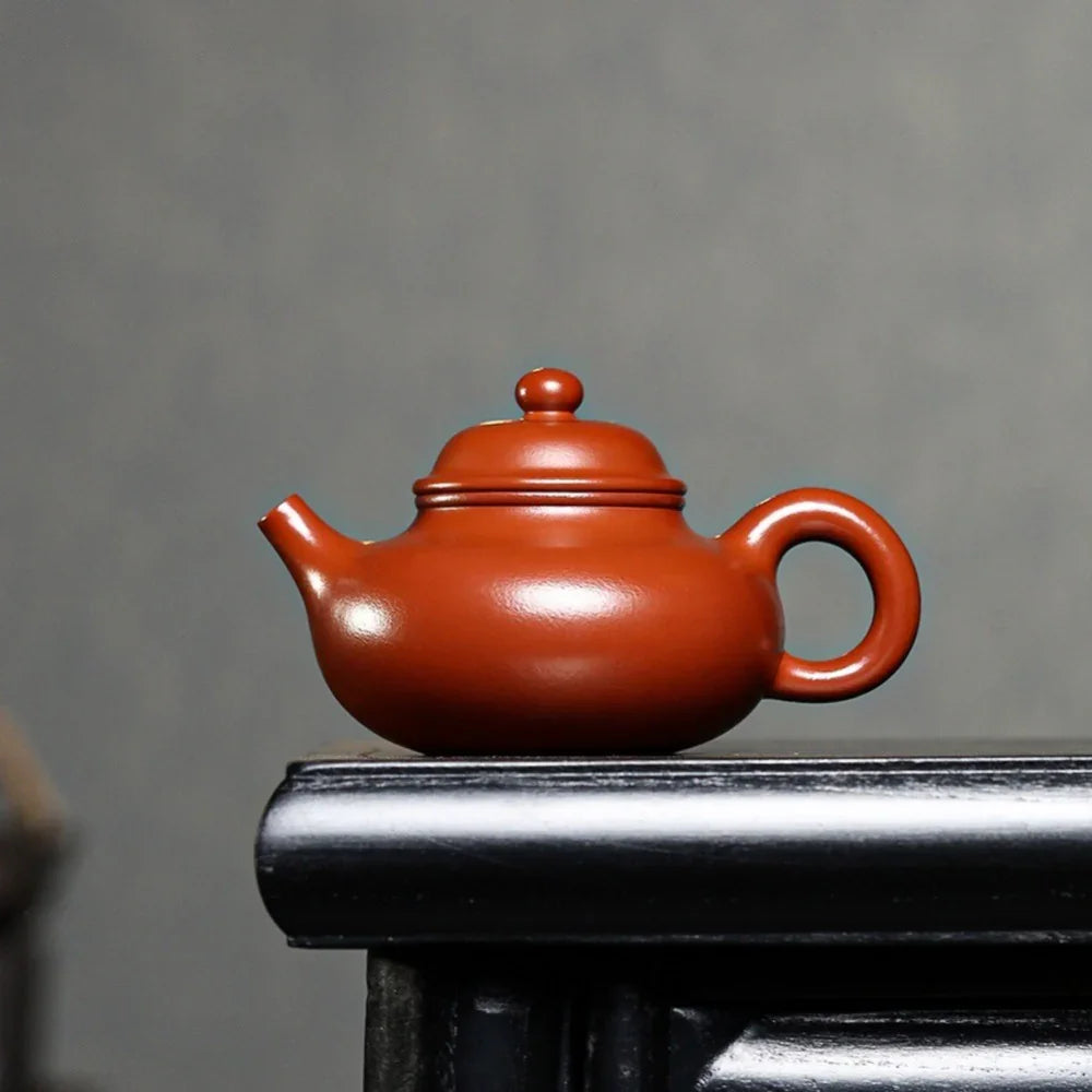 Teko Zisha Yixing Buatan Tangan Sepenuhnya [Rong Tian Pot] (Dahongpao - 210ml)