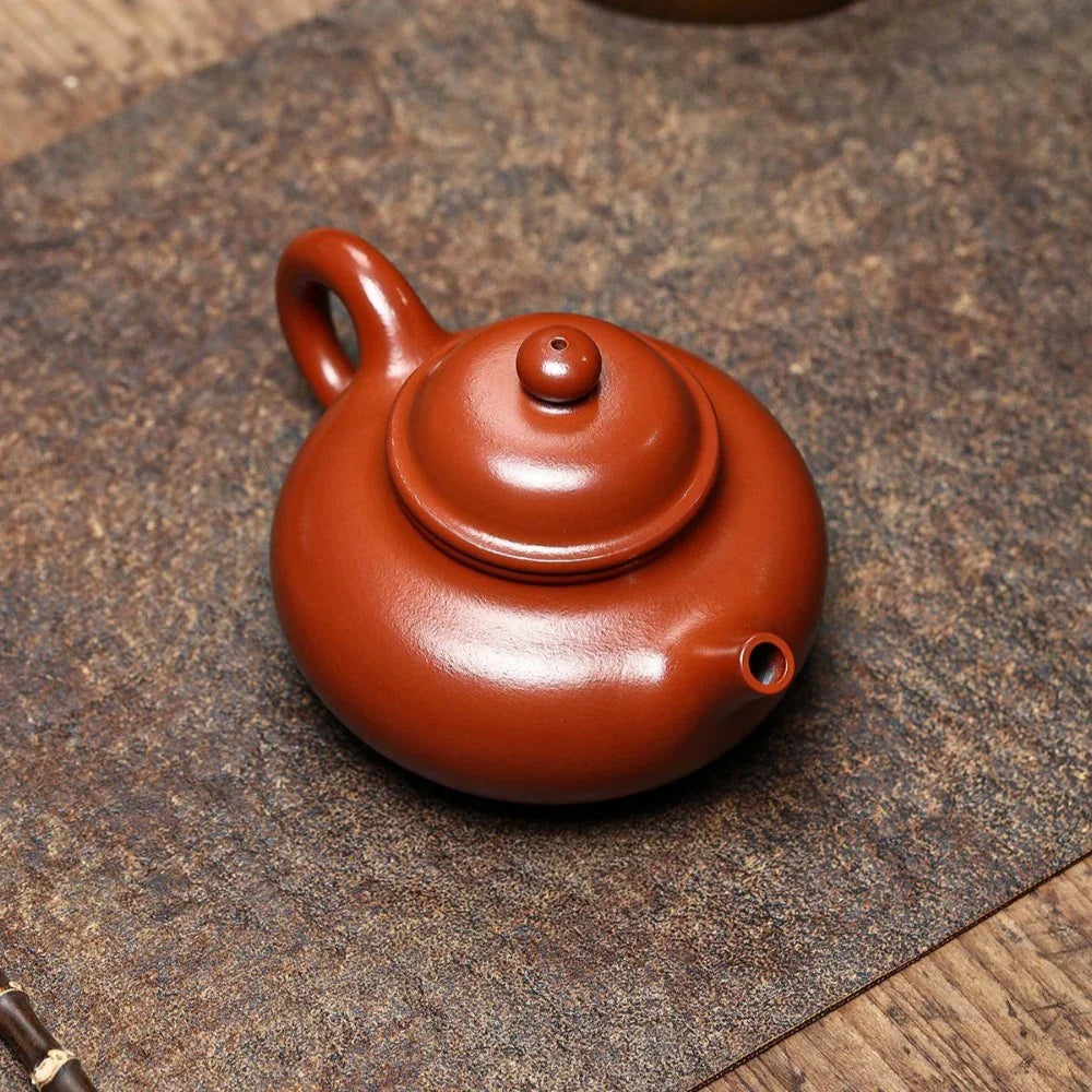 Teko Zisha Yixing Buatan Tangan Sepenuhnya [Rong Tian Pot] (Dahongpao - 210ml)