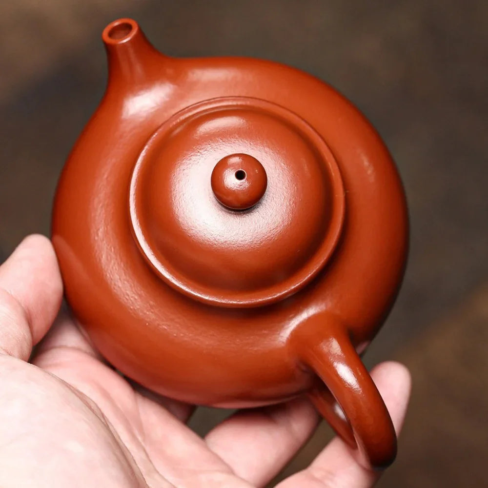 Teko Zisha Yixing Buatan Tangan Sepenuhnya [Rong Tian Pot] (Dahongpao - 210ml)