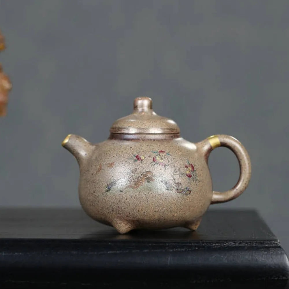 Full Handmade Yixing Zisha Teapot [Ruding Tripod Pot] (Lao Duan Ni - 200ml) - YIQIN TEA HOUSE | yiqinteahouse.com | 200-300ml, full handmade zisha teapot, new arrival, teapot, teaware