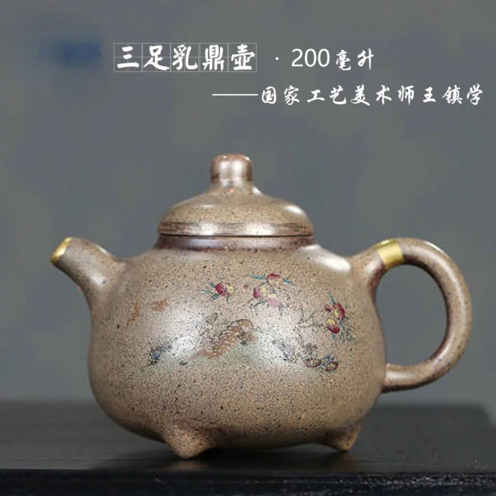 Teiera Yixing Zisha interamente fatta a mano [Ruding Tripod Pot] (Lao Duan Ni - 200ml)
