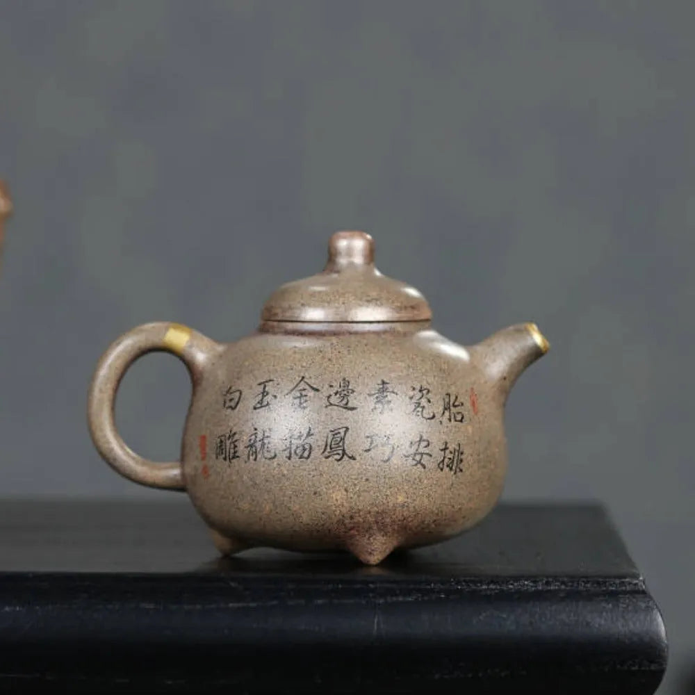 Full Handmade Yixing Zisha Teapot [Ruding Tripod Pot] (Lao Duan Ni - 200ml) - YIQIN TEA HOUSE | yiqinteahouse.com | 200-300ml, full handmade zisha teapot, new arrival, teapot, teaware