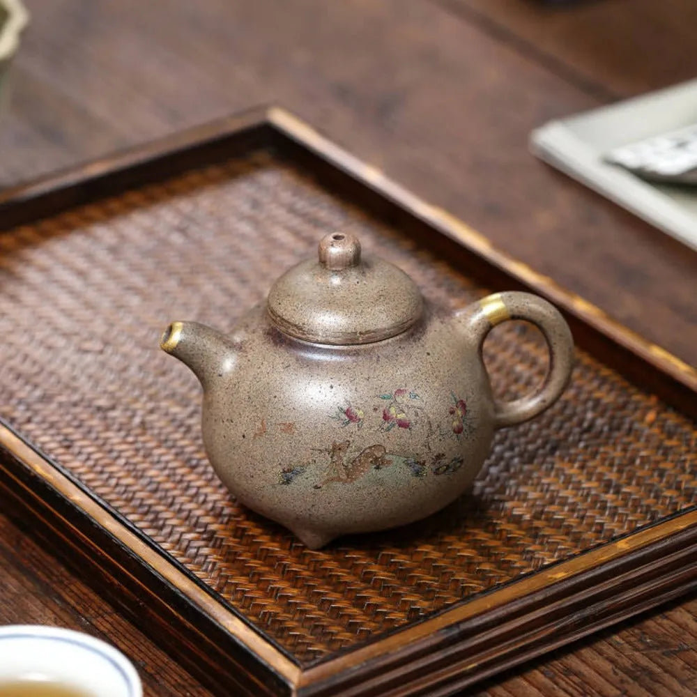 Full Handmade Yixing Zisha Teapot [Ruding Tripod Pot] (Lao Duan Ni - 200ml) - YIQIN TEA HOUSE | yiqinteahouse.com | 200-300ml, full handmade zisha teapot, new arrival, teapot, teaware