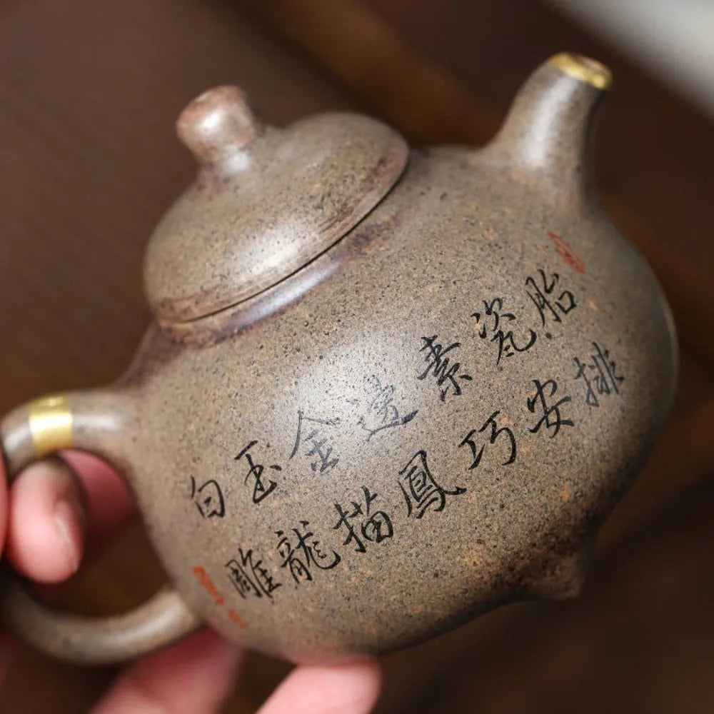 Full Handmade Yixing Zisha Teapot [Ruding Tripod Pot] (Lao Duan Ni - 200ml) - YIQIN TEA HOUSE | yiqinteahouse.com | 200-300ml, full handmade zisha teapot, new arrival, teapot, teaware