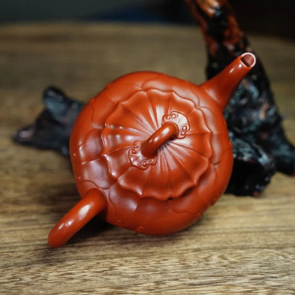Full Handmade Yixing Zisha Teapot [Ruyi Gong Deng Pot] (Zhu Ni - 170ml) - YIQIN TEA HOUSE | yiqinteahouse.com | <200ml, full handmade zisha teapot, teapot, teaware