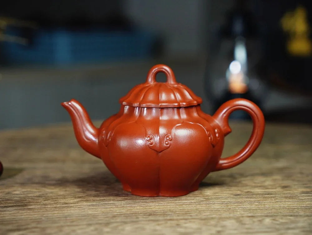 Full Handmade Yixing Zisha Teapot [Ruyi Gong Deng Pot] (Zhu Ni - 170ml) - YIQIN TEA HOUSE | yiqinteahouse.com | <200ml, full handmade zisha teapot, teapot, teaware