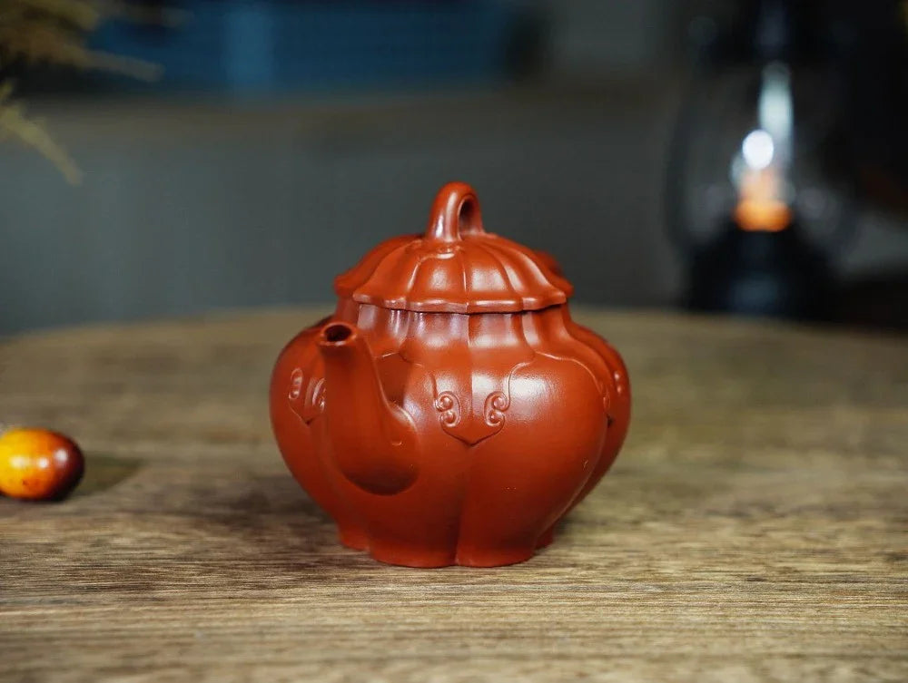 Full Handmade Yixing Zisha Teapot [Ruyi Gong Deng Pot] (Zhu Ni - 170ml) - YIQIN TEA HOUSE | yiqinteahouse.com | <200ml, full handmade zisha teapot, teapot, teaware