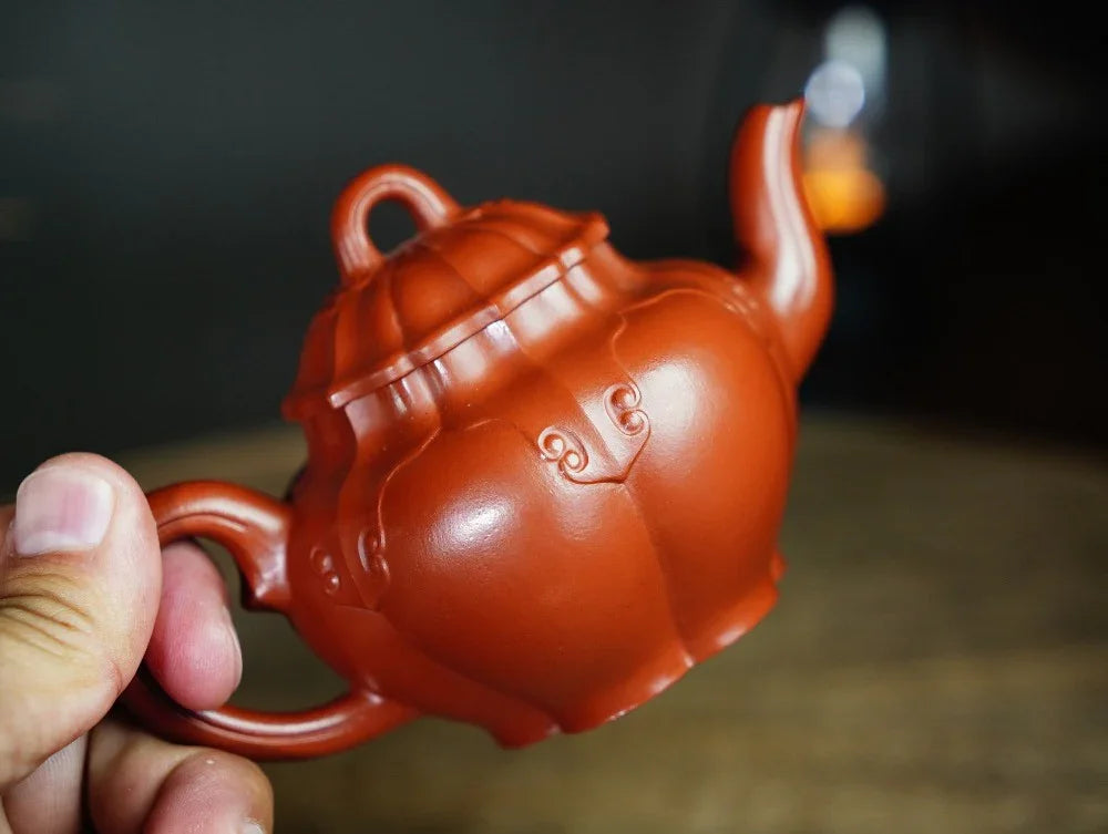 Full Handmade Yixing Zisha Teapot [Ruyi Gong Deng Pot] (Zhu Ni - 170ml) - YIQIN TEA HOUSE | yiqinteahouse.com | <200ml, full handmade zisha teapot, teapot, teaware