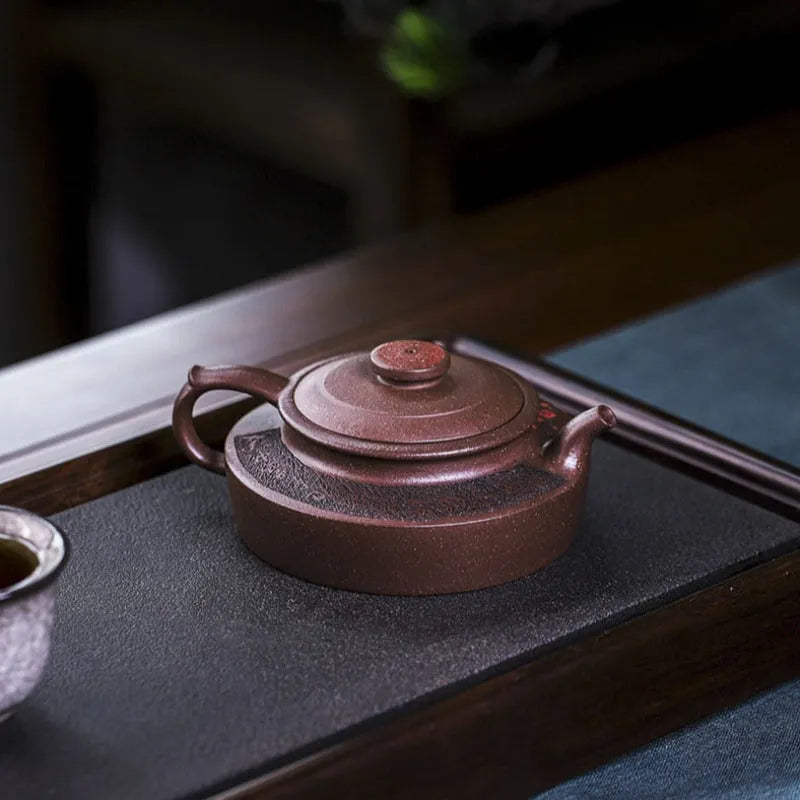 Full Handmade Yixing Zisha Teapot [Ruyi Jin Mei] (Ziyu Jin Sha - 200ml) - YIQIN TEA HOUSE | yiqinteahouse.com | 200-300ml, full handmade zisha teapot, teapot, teaware