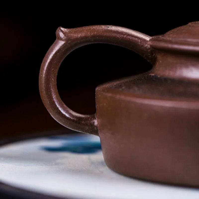 Full Handmade Yixing Zisha Teapot [Ruyi Jin Mei] (Ziyu Jin Sha - 200ml) - YIQIN TEA HOUSE | yiqinteahouse.com | 200-300ml, full handmade zisha teapot, teapot, teaware