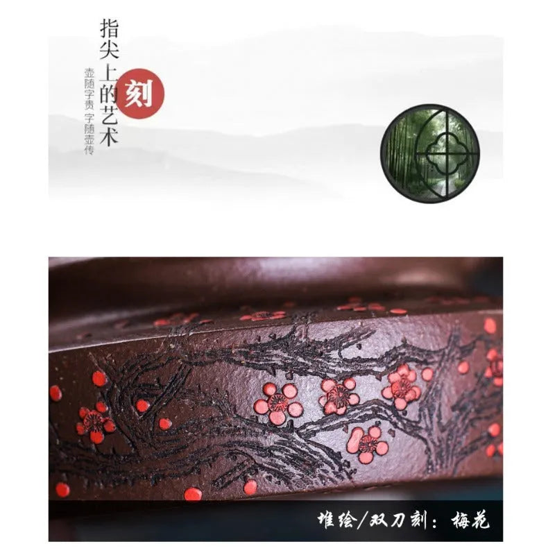 Full Handmade Yixing Zisha Teapot [Ruyi Jin Mei] (Ziyu Jin Sha - 200ml) - YIQIN TEA HOUSE | yiqinteahouse.com | 200-300ml, full handmade zisha teapot, teapot, teaware