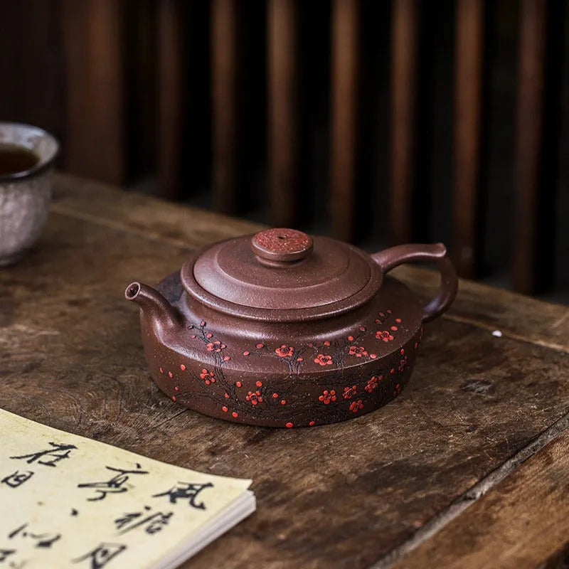 Full Handmade Yixing Zisha Teapot [Ruyi Jin Mei] (Ziyu Jin Sha - 200ml) - YIQIN TEA HOUSE | yiqinteahouse.com | 200-300ml, full handmade zisha teapot, teapot, teaware