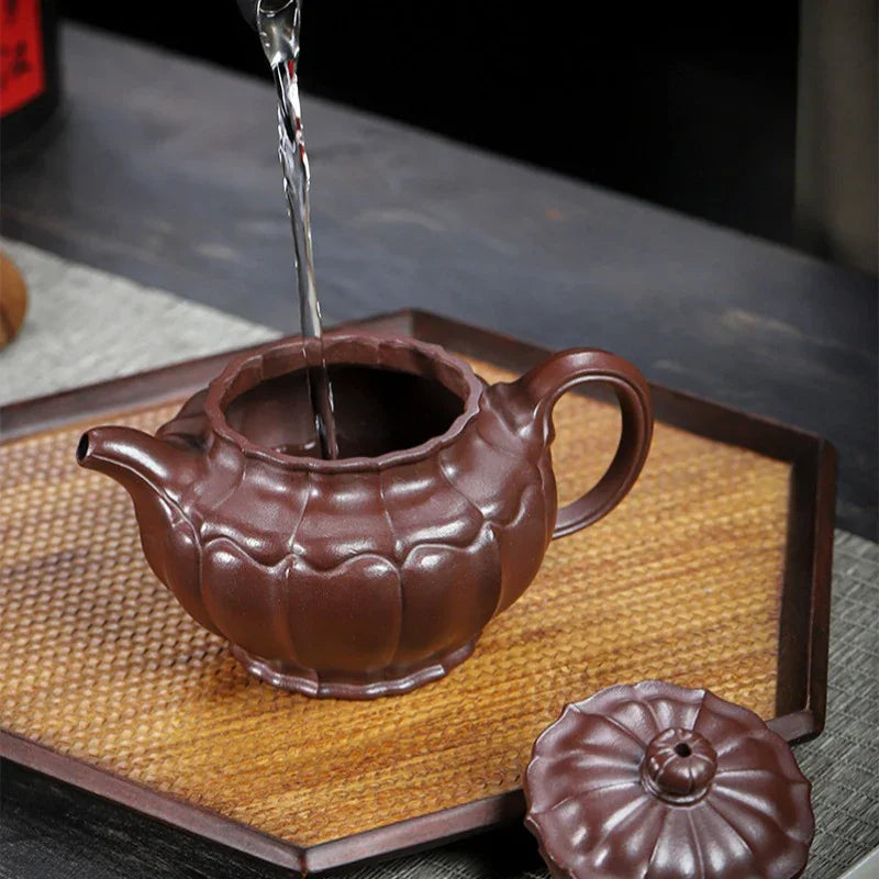 Teko Zisha Yixing Buatan Tangan Sepenuhnya [Ruyi Linghua] (Jin Sha Zi Ni - 300ml)