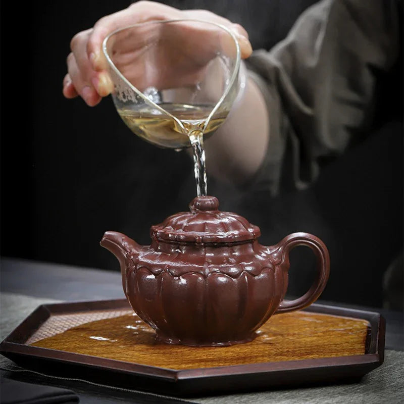Teko Zisha Yixing Buatan Tangan Sepenuhnya [Ruyi Linghua] (Jin Sha Zi Ni - 300ml)