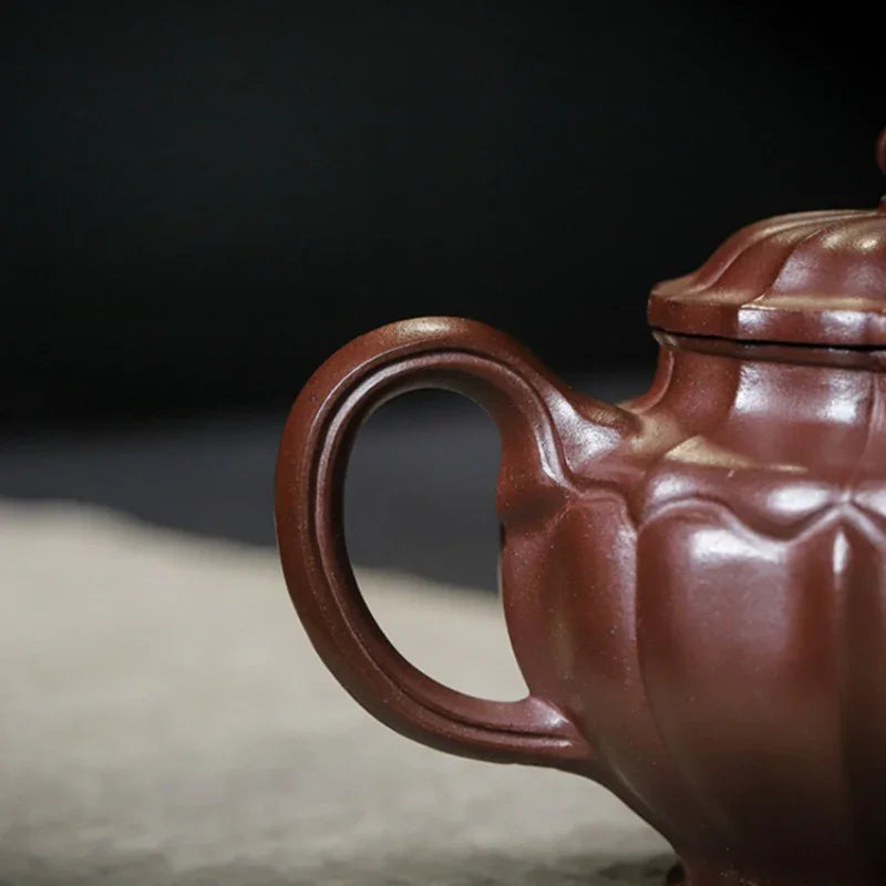 Teko Zisha Yixing Buatan Tangan Sepenuhnya [Ruyi Linghua] (Jin Sha Zi Ni - 300ml)