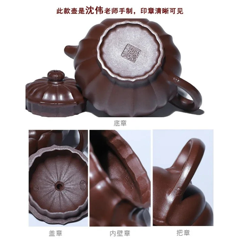 Teko Zisha Yixing Buatan Tangan Sepenuhnya [Ruyi Linghua] (Jin Sha Zi Ni - 300ml)