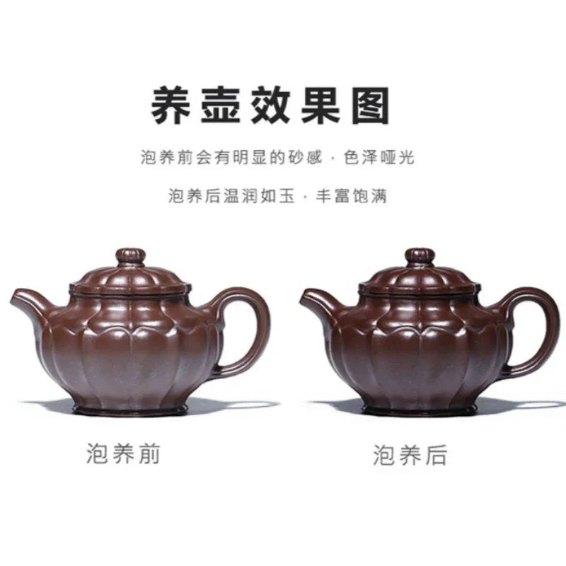 Teko Zisha Yixing Buatan Tangan Sepenuhnya [Ruyi Linghua] (Jin Sha Zi Ni - 300ml)