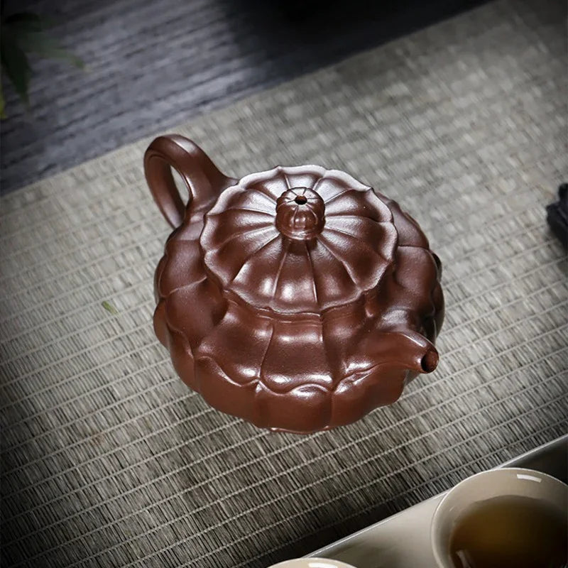 Teko Zisha Yixing Buatan Tangan Sepenuhnya [Ruyi Linghua] (Jin Sha Zi Ni - 300ml)