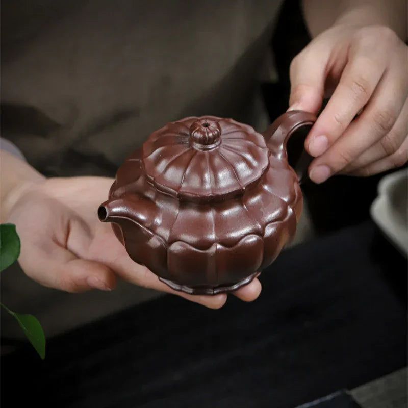 Teko Zisha Yixing Buatan Tangan Sepenuhnya [Ruyi Linghua] (Jin Sha Zi Ni - 300ml)
