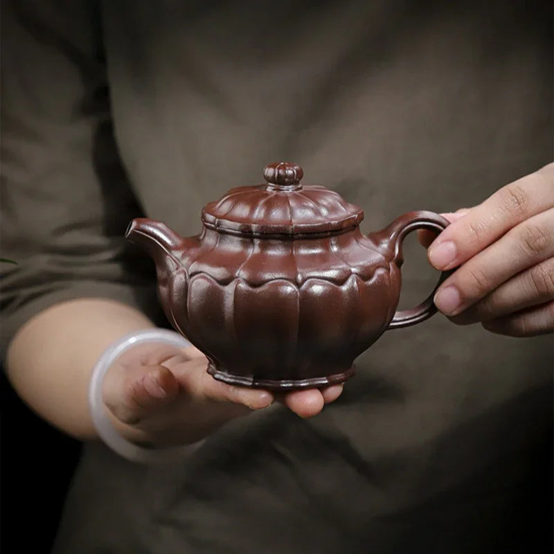 Teko Zisha Yixing Buatan Tangan Sepenuhnya [Ruyi Linghua] (Jin Sha Zi Ni - 300ml)