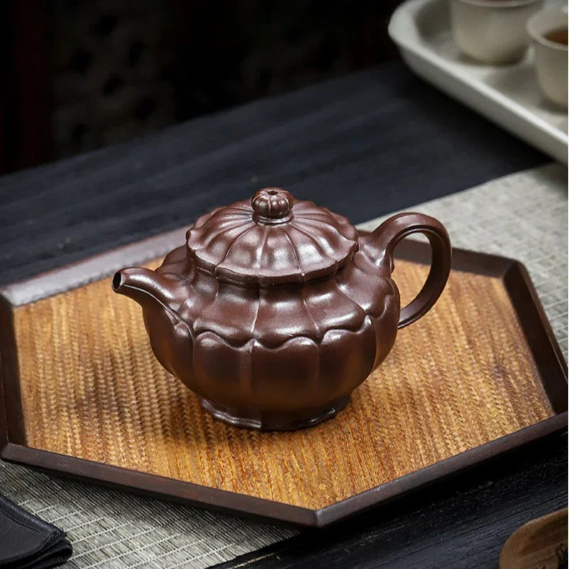 Teko Zisha Yixing Buatan Tangan Sepenuhnya [Ruyi Linghua] (Jin Sha Zi Ni - 300ml)
