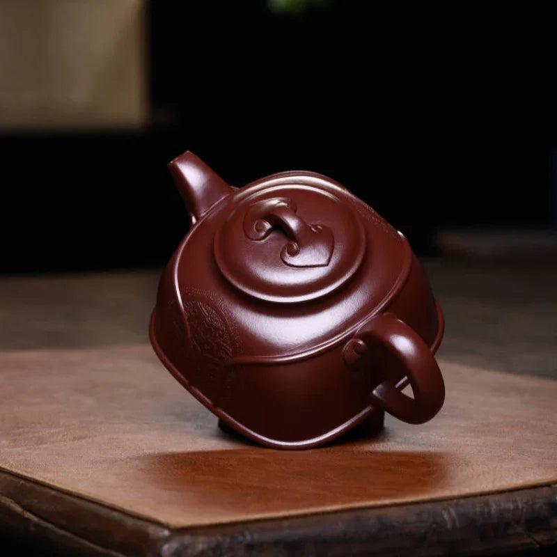 Teko Zisha Yixing Buatan Tangan Sepenuhnya [Ruyi Pot] (Di Cao Qing - 370ml)