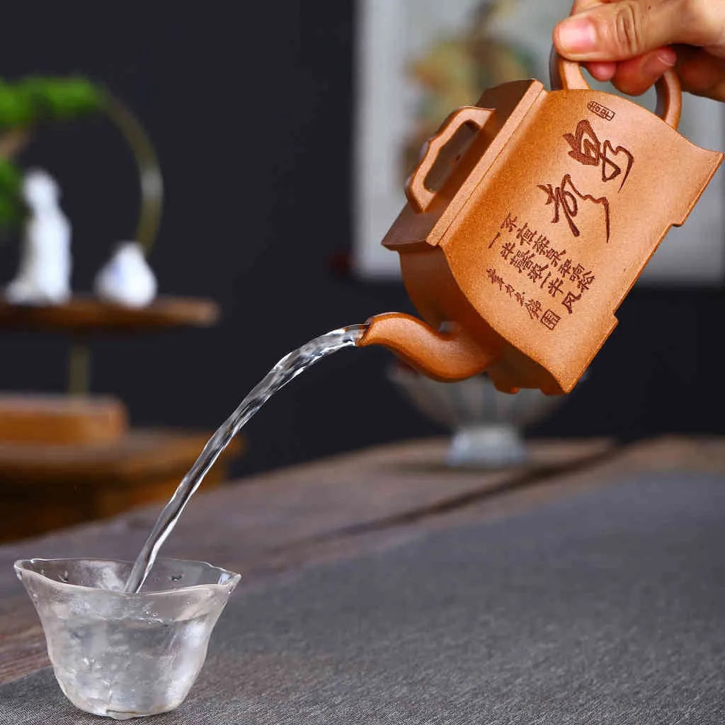 Full Handmade Yixing Zisha Teapot [Ruyi Sifang Pot] (Wucai Lao Duan Ni - 320ml) - YIQIN TEA HOUSE | yiqinteahouse.com | >300ml, full handmade zisha teapot, new arrival, teapot, teaware