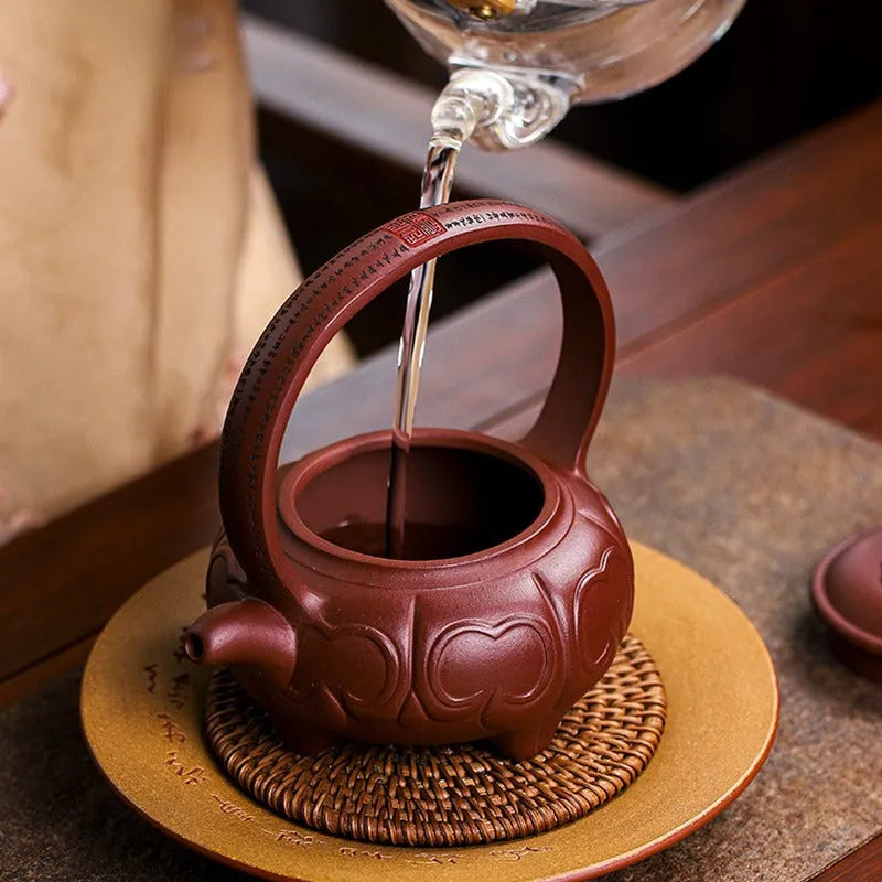 Full Handmade Yixing Zisha Teapot [Ruyi Tiliang] (Zi Ni - 380ml) - YIQIN TEA HOUSE | yiqinteahouse.com | >300ml, full handmade zisha teapot, new arrival, teapot, teaware