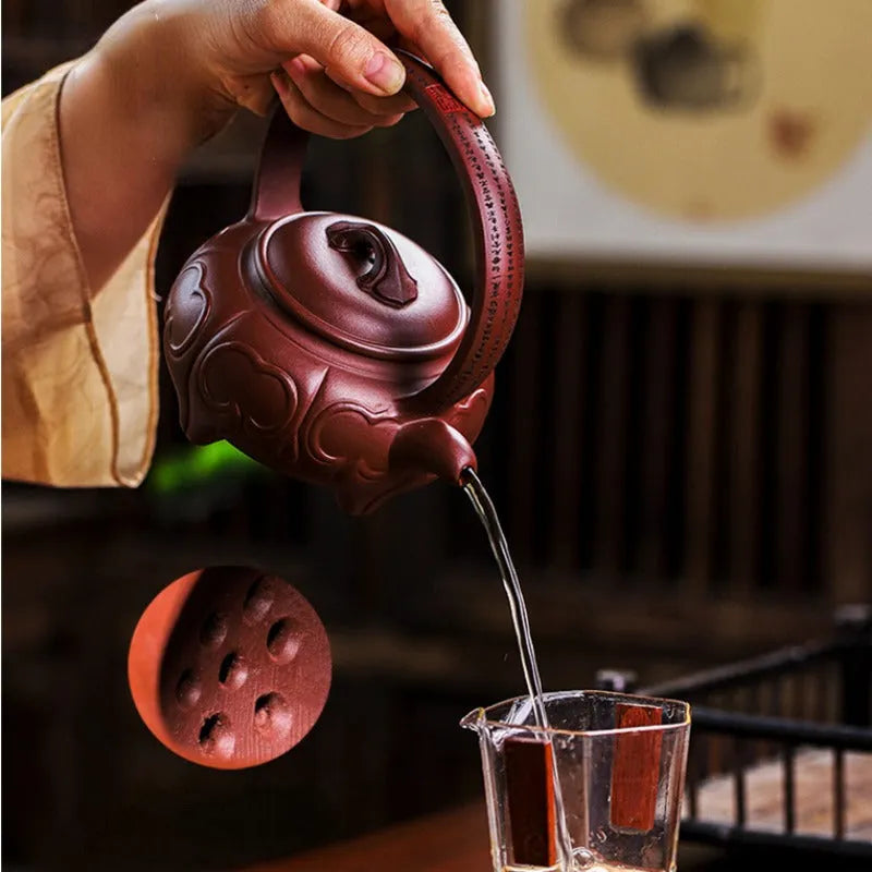 Full Handmade Yixing Zisha Teapot [Ruyi Tiliang] (Zi Ni - 380ml) - YIQIN TEA HOUSE | yiqinteahouse.com | >300ml, full handmade zisha teapot, new arrival, teapot, teaware