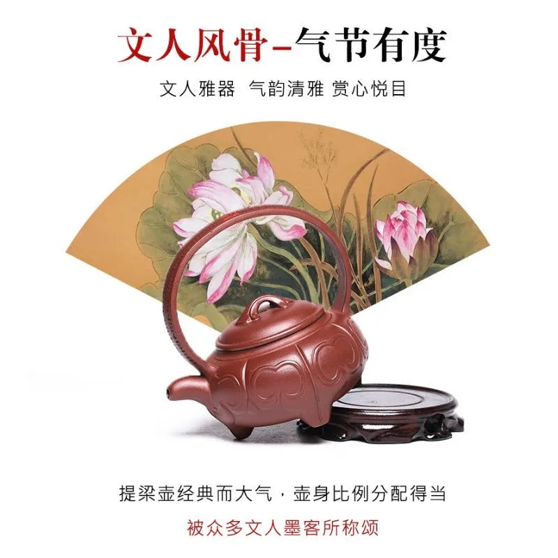 Full Handmade Yixing Zisha Teapot [Ruyi Tiliang] (Zi Ni - 380ml) - YIQIN TEA HOUSE | yiqinteahouse.com | >300ml, full handmade zisha teapot, new arrival, teapot, teaware