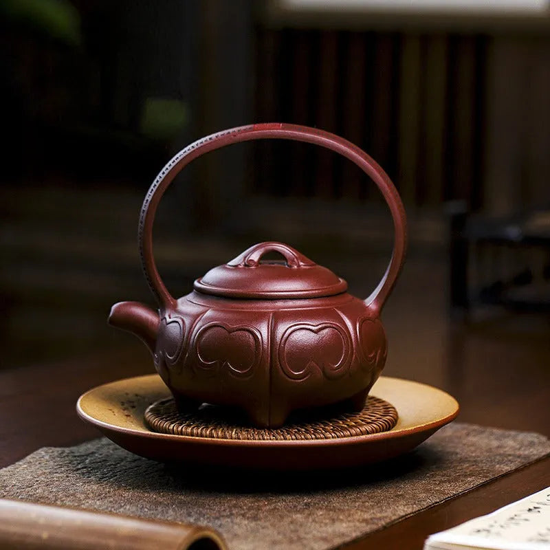 Full Handmade Yixing Zisha Teapot [Ruyi Tiliang] (Zi Ni - 380ml) - YIQIN TEA HOUSE | yiqinteahouse.com | >300ml, full handmade zisha teapot, new arrival, teapot, teaware