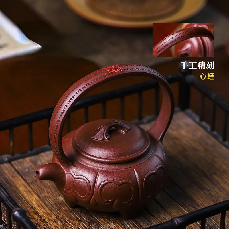 Full Handmade Yixing Zisha Teapot [Ruyi Tiliang] (Zi Ni - 380ml) - YIQIN TEA HOUSE | yiqinteahouse.com | >300ml, full handmade zisha teapot, new arrival, teapot, teaware