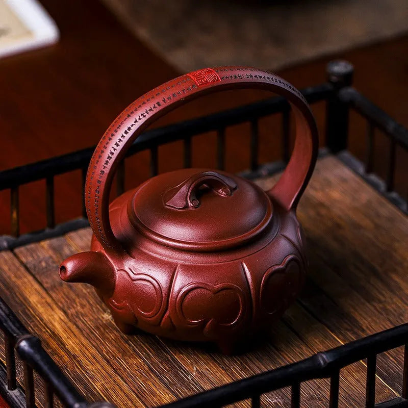 Full Handmade Yixing Zisha Teapot [Ruyi Tiliang] (Zi Ni - 380ml) - YIQIN TEA HOUSE | yiqinteahouse.com | >300ml, full handmade zisha teapot, new arrival, teapot, teaware