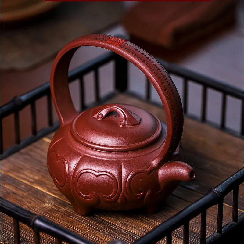 Full Handmade Yixing Zisha Teapot [Ruyi Tiliang] (Zi Ni - 380ml) - YIQIN TEA HOUSE | yiqinteahouse.com | >300ml, full handmade zisha teapot, new arrival, teapot, teaware