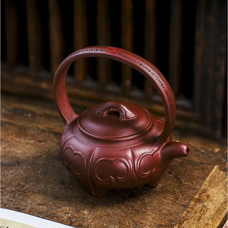 Full Handmade Yixing Zisha Teapot [Ruyi Tiliang] (Zi Ni - 380ml) - YIQIN TEA HOUSE | yiqinteahouse.com | >300ml, full handmade zisha teapot, new arrival, teapot, teaware