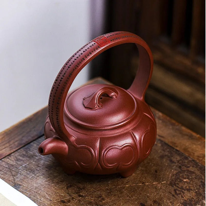 Full Handmade Yixing Zisha Teapot [Ruyi Tiliang] (Zi Ni - 380ml) - YIQIN TEA HOUSE | yiqinteahouse.com | >300ml, full handmade zisha teapot, new arrival, teapot, teaware