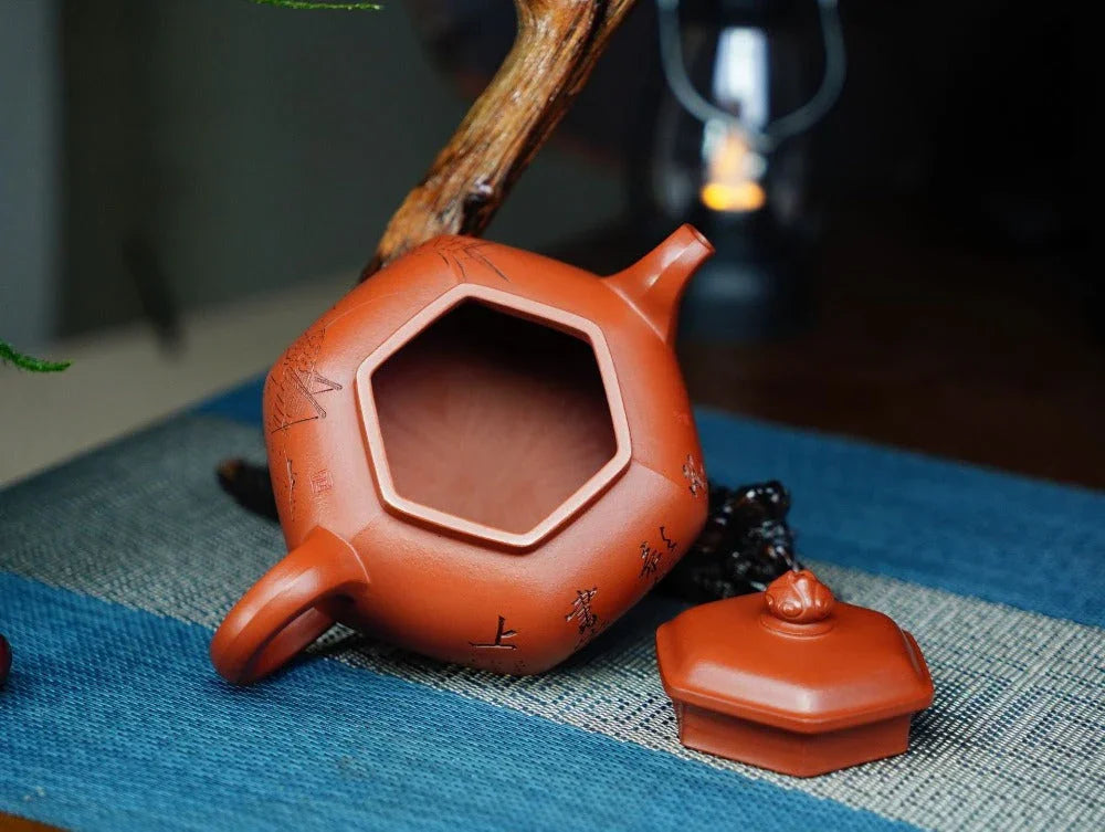 Full Handmade Yixing Zisha Teapot [San Fen Tian Xia Pot] (Zhu Ni - 280ml) - YIQIN TEA HOUSE | yiqinteahouse.com | 200-300ml, full handmade zisha teapot, teapot, teaware
