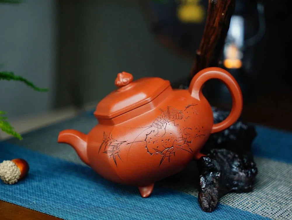 Full Handmade Yixing Zisha Teapot [San Fen Tian Xia Pot] (Zhu Ni - 280ml) - YIQIN TEA HOUSE | yiqinteahouse.com | 200-300ml, full handmade zisha teapot, teapot, teaware