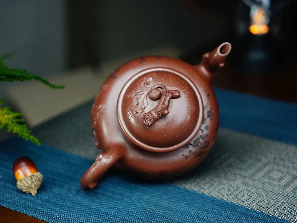 Full Handmade Yixing Zisha Teapot [Sanzu Dingli Pot] (Di Cao Qing - 290ml) - YIQIN TEA HOUSE | yiqinteahouse.com | 200-300ml, full handmade zisha teapot, teapot, teaware