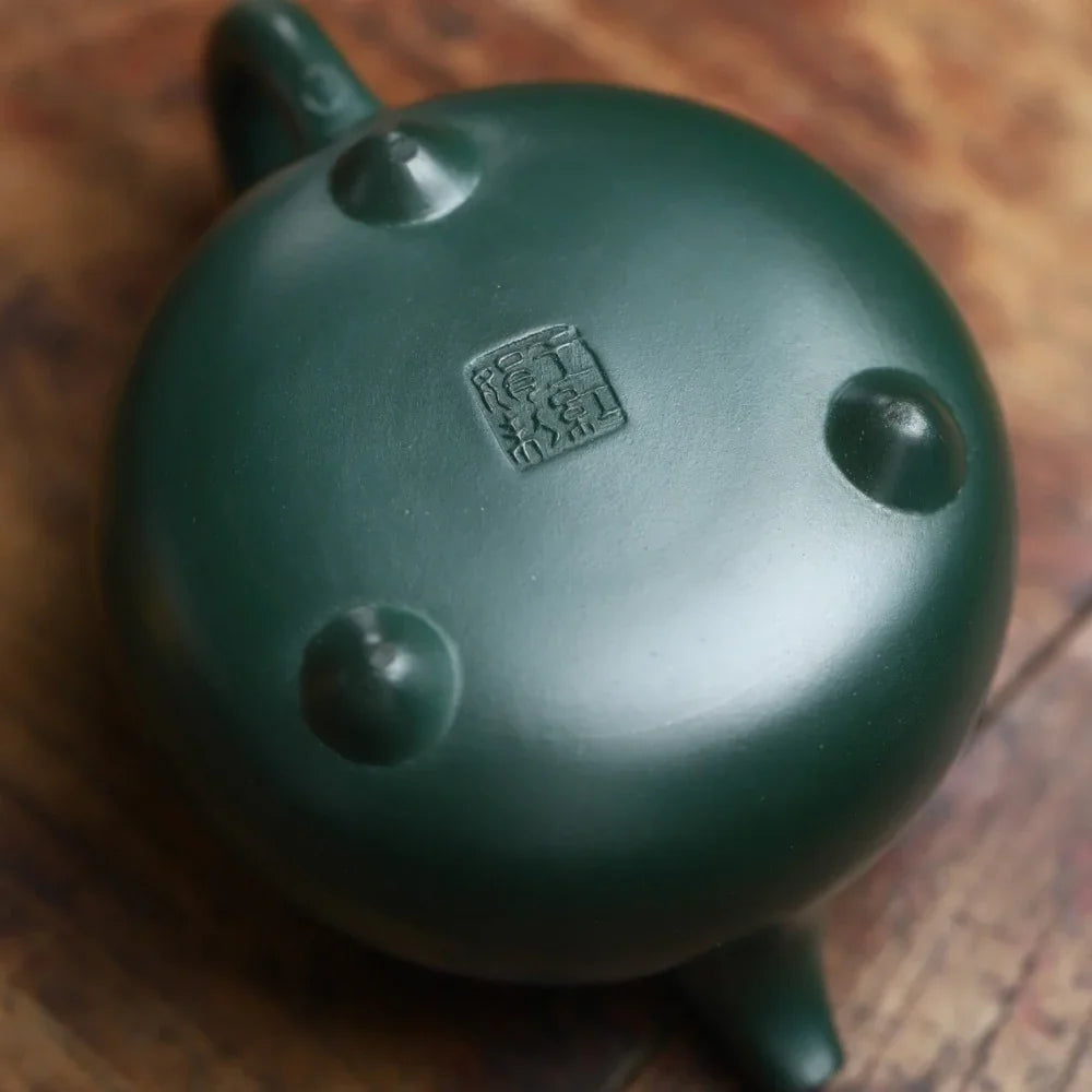 Full Handmade Yixing Zisha Teapot [Sanzu Ruding Pot] (Lu Ni - 180ml) - YIQIN TEA HOUSE | yiqinteahouse.com | <200ml, full handmade zisha teapot, plain smooth, teapot, teaware