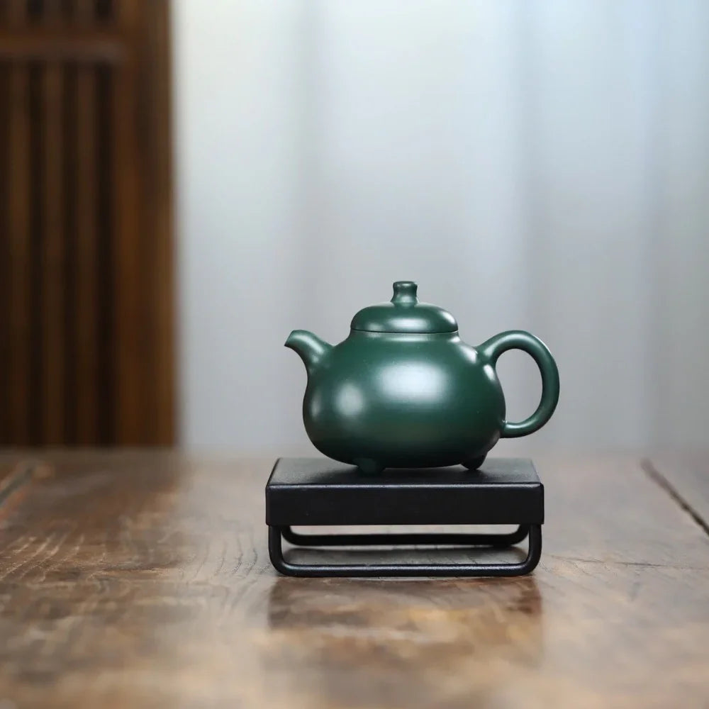Full Handmade Yixing Zisha Teapot [Sanzu Ruding Pot] (Lu Ni - 180ml) - YIQIN TEA HOUSE | yiqinteahouse.com | <200ml, full handmade zisha teapot, plain smooth, teapot, teaware