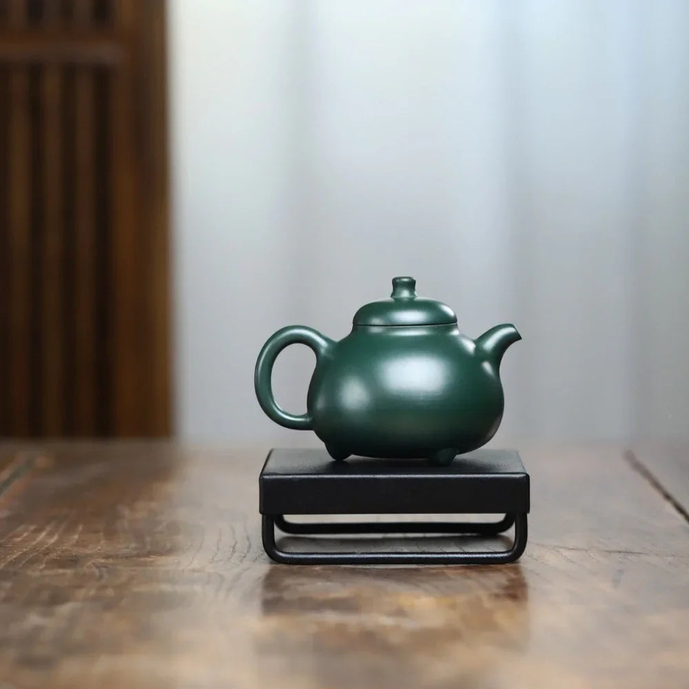 Full Handmade Yixing Zisha Teapot [Sanzu Ruding Pot] (Lu Ni - 180ml) - YIQIN TEA HOUSE | yiqinteahouse.com | <200ml, full handmade zisha teapot, plain smooth, teapot, teaware