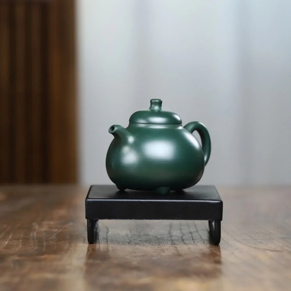 Full Handmade Yixing Zisha Teapot [Sanzu Ruding Pot] (Lu Ni - 180ml) - YIQIN TEA HOUSE | yiqinteahouse.com | <200ml, full handmade zisha teapot, plain smooth, teapot, teaware