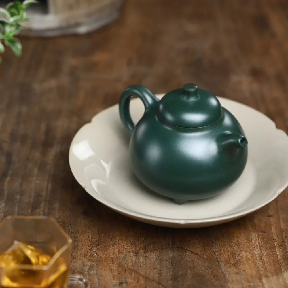 Full Handmade Yixing Zisha Teapot [Sanzu Ruding Pot] (Lu Ni - 180ml) - YIQIN TEA HOUSE | yiqinteahouse.com | <200ml, full handmade zisha teapot, plain smooth, teapot, teaware