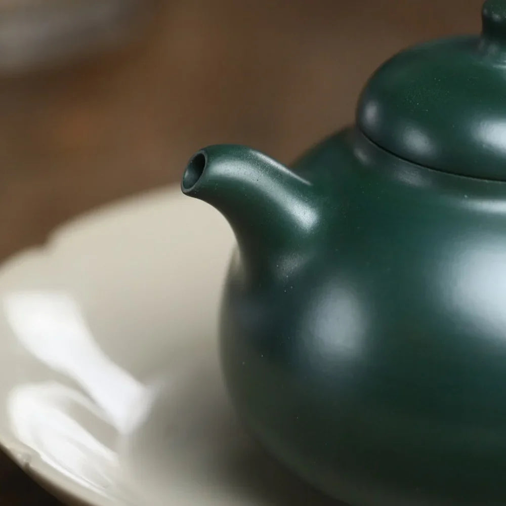Full Handmade Yixing Zisha Teapot [Sanzu Ruding Pot] (Lu Ni - 180ml) - YIQIN TEA HOUSE | yiqinteahouse.com | <200ml, full handmade zisha teapot, plain smooth, teapot, teaware