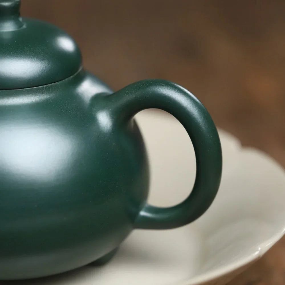 Full Handmade Yixing Zisha Teapot [Sanzu Ruding Pot] (Lu Ni - 180ml) - YIQIN TEA HOUSE | yiqinteahouse.com | <200ml, full handmade zisha teapot, plain smooth, teapot, teaware