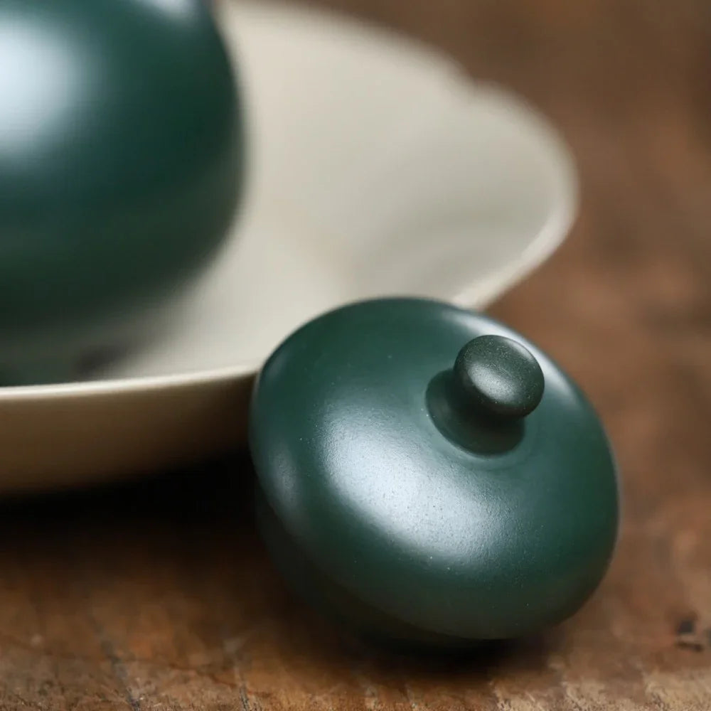 Full Handmade Yixing Zisha Teapot [Sanzu Ruding Pot] (Lu Ni - 180ml) - YIQIN TEA HOUSE | yiqinteahouse.com | <200ml, full handmade zisha teapot, plain smooth, teapot, teaware