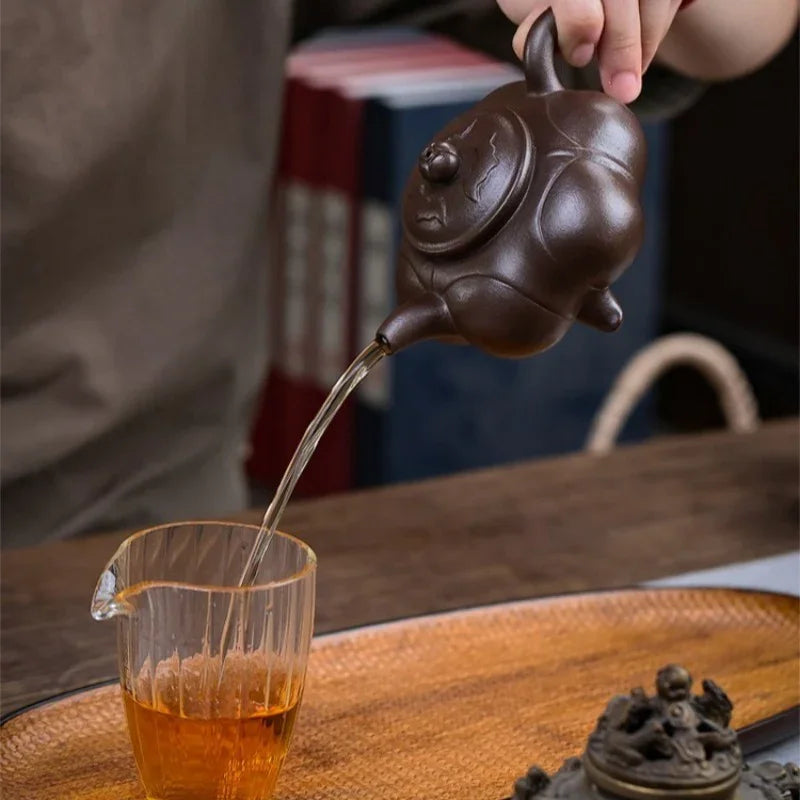 Teko Zisha Yixing Buatan Tangan Sepenuhnya [Sanzu Ruyi] (Baoshan Zi Ni - 300ml)